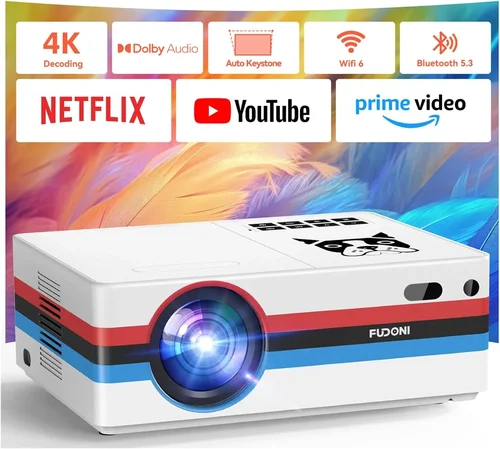 Smart Projector with WiFi 6 an