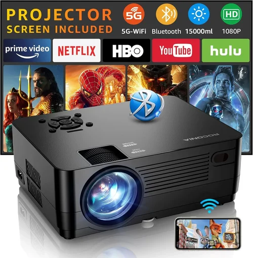 Projector with 5G WiFi and Blu