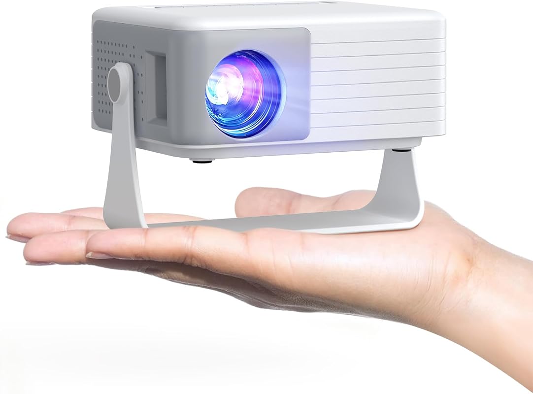 AKIYO Mini Projector with WiFi and Bluetooth, 1080P Full HD, 360° Rota