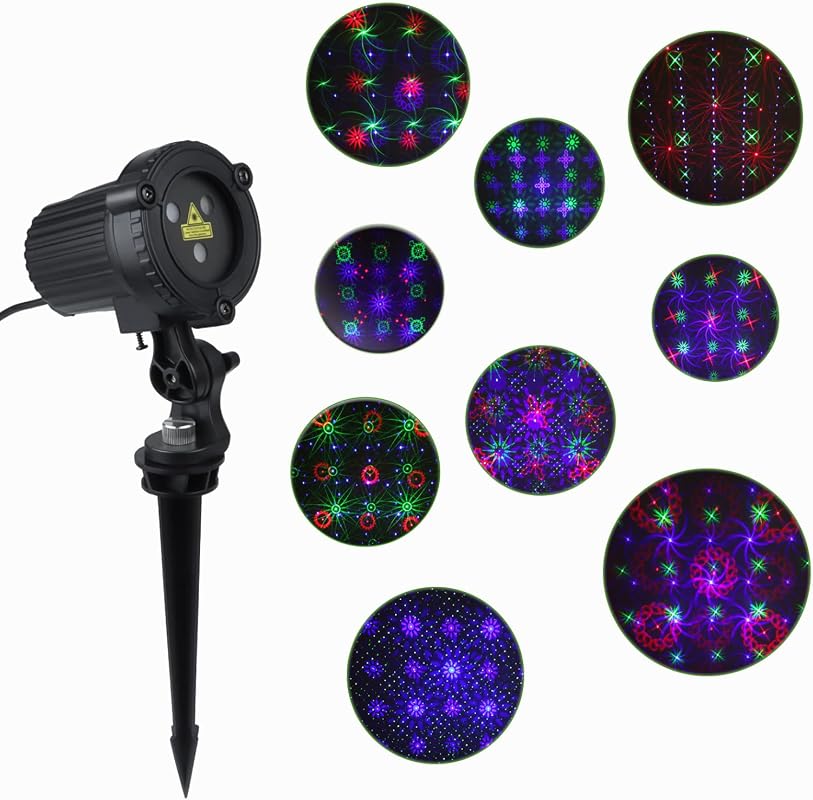 MHAZDZE Outdoor Laser Christmas Projector Lights, 18 Pattern Decorative Light