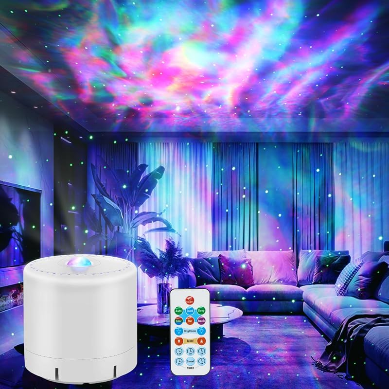 HERHOTER Galaxy Star Projector with Timer, Remote Control, Ambient Nig