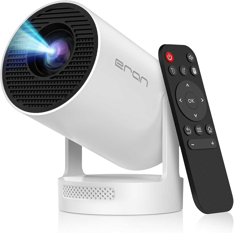 Mini Portable 4K Projector with WiFi 6, Bluetooth 5.4, Android 11, 210° Rotation, Auto Keystone