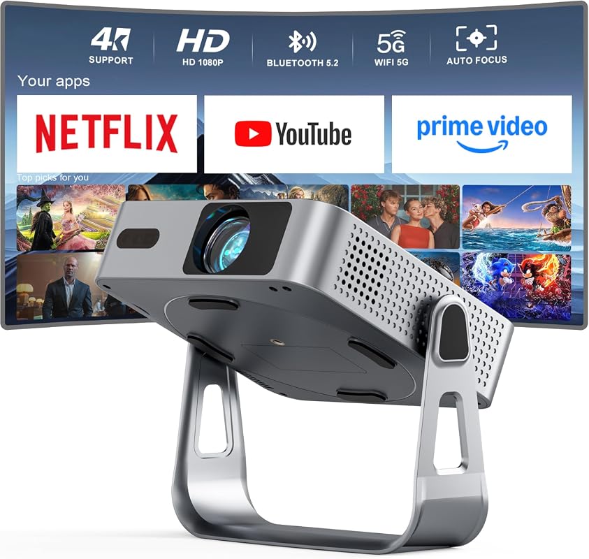 VISSPL Officially Licensed Smart Mini Projector, 1800ANSI Native 1080P