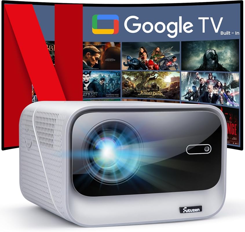 4K Google TV Projector, 1500 ANSI Lumens, 6D Auto Focus & Keystone, 20
