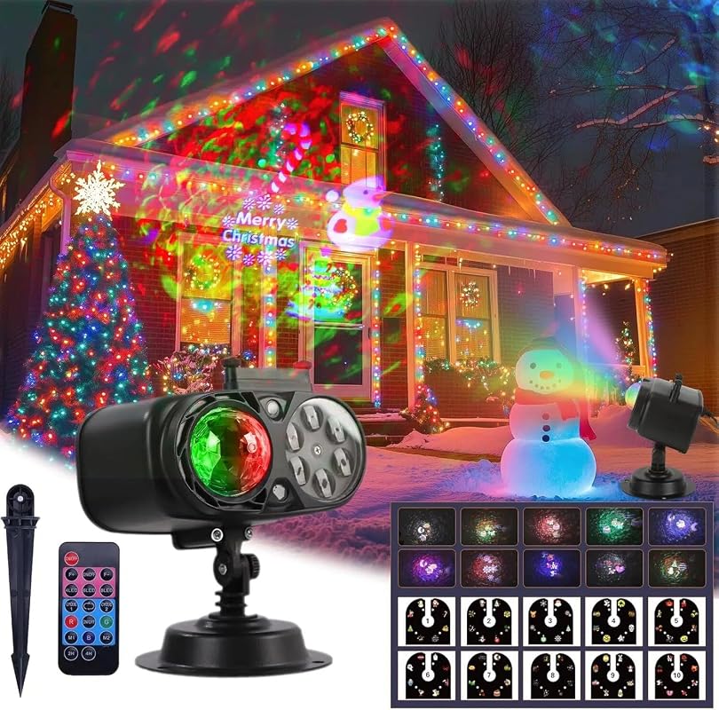 2026 Upgrade Brighter Christmas Projector Lights with 10 HD Slides