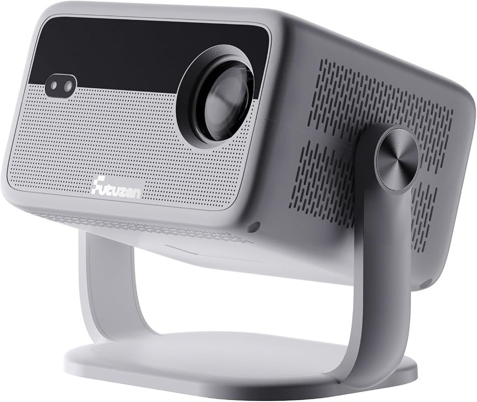 Smart Android Projector 4K 8K Support 600 ANSI, 360° Rotatable Mini Pr