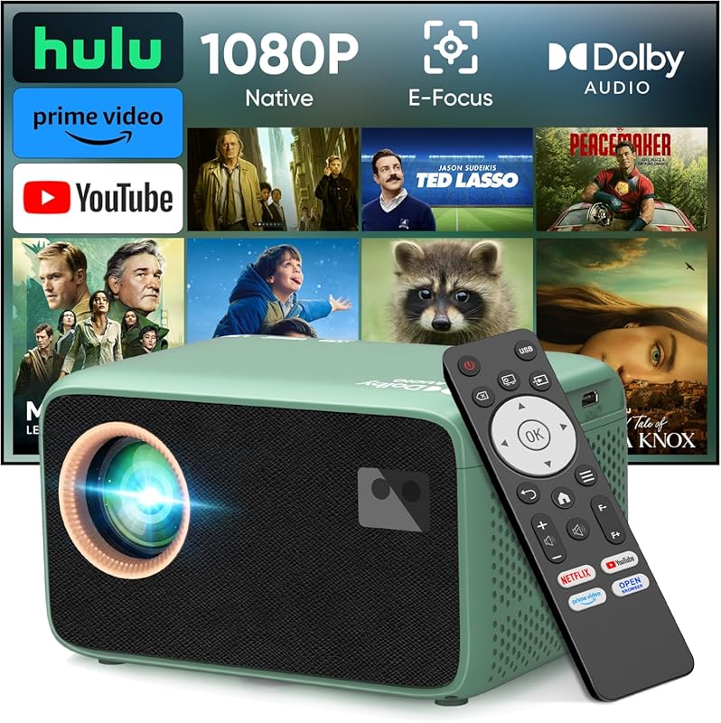 TMY 4K Projector with WiFi Bluetooth, Compatible with Netflix Prime Vi