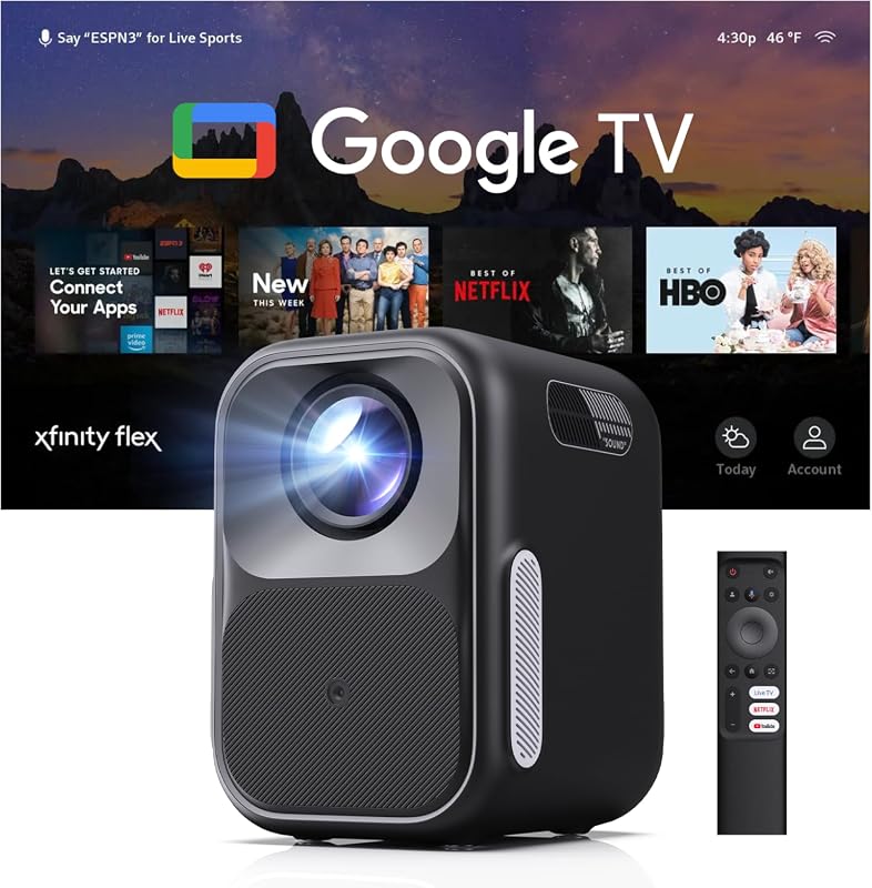 WEMAX Google TV Smart Projector, Licensed Netflix, FHD 1080P, 4K Suppo