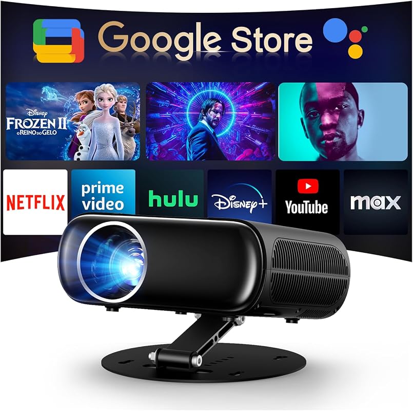 Goiaey C26 Smart Projector with WiFi and Bluetooth, 2000 ANSI 4K Suppo