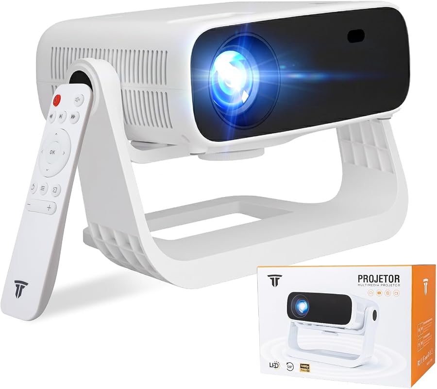 Wielio 2026 Smart Projector Android TV WiFi 6 Bluetooth 5.0 1000+ Apps