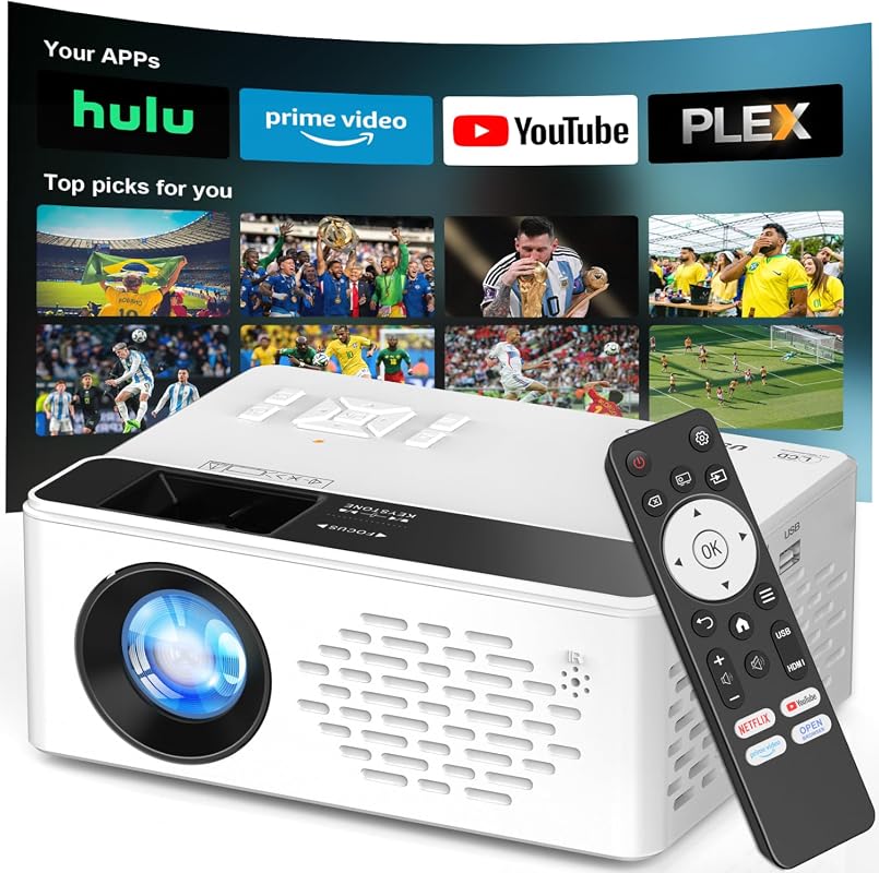 TMY Native 1080P Smart Projector WiFi Bluetooth, Compatible with Netfl