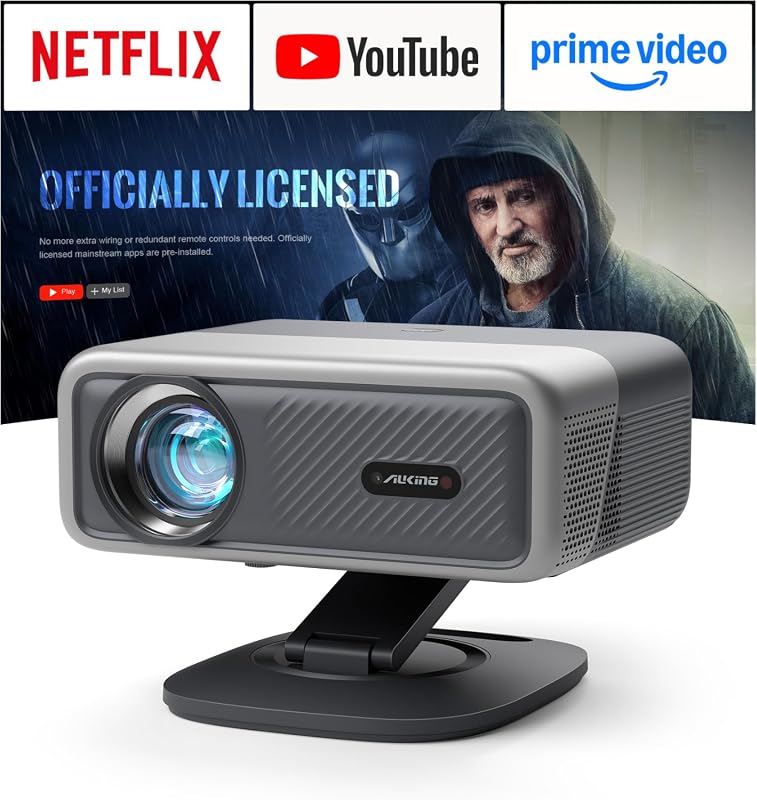 4K Projector with WiFi and Bluetooth, Netflix, 4000 ANSI, TOF Real-Tim